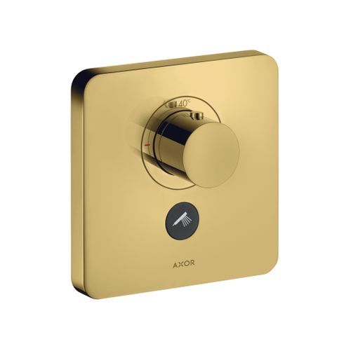 AXOR-HG-AXOR-ShowerSelect-Thermostat-HighFlow-Unterputz-softcube-fuer-1-Verbraucher-und-einen-zusaetzlichen-Abgang-Polished-Gold-Optic-36706990 gallery number 1